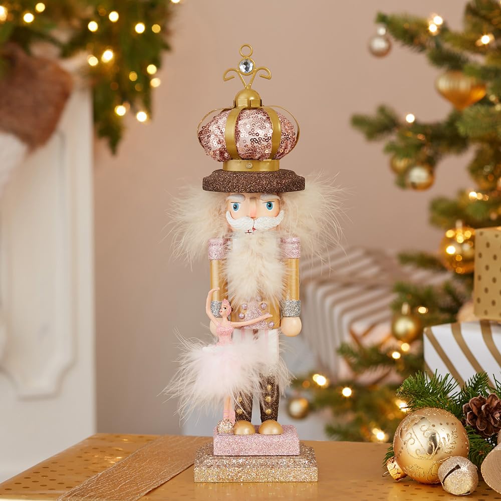 Kurt Adler 14-Inch Hollywood™ Ballet and Crown Nutcracker - Elegant Christmas Decoration for Holiday Tree & Home Décor