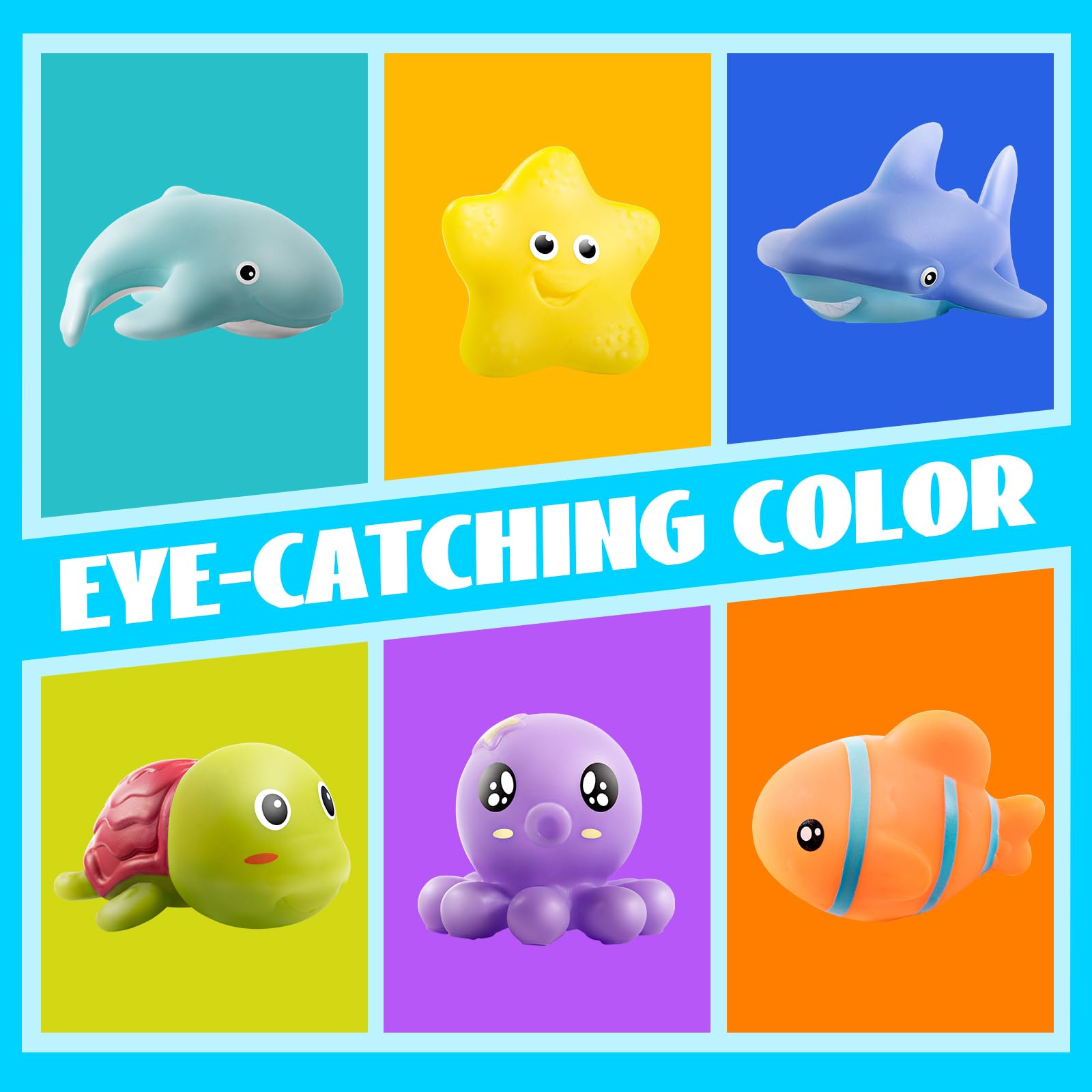 Hely Cancy Baby Bath Toys for Kids 1-3 Years - No Hole Safe Bathtub Toys for Infant Boys & Girls, Fun Shower & Pool Water Play for Toddlers - Perfect for Bath Time, Sensory Play & Learning