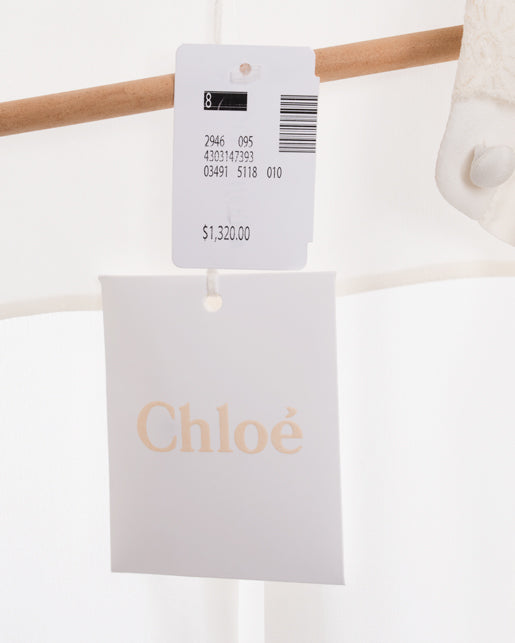 Chloe Women's Milk White Silk Blouse with Elegant Lace Inset - Size M | Perfect for Office Wear, Date Night & Special Occasions