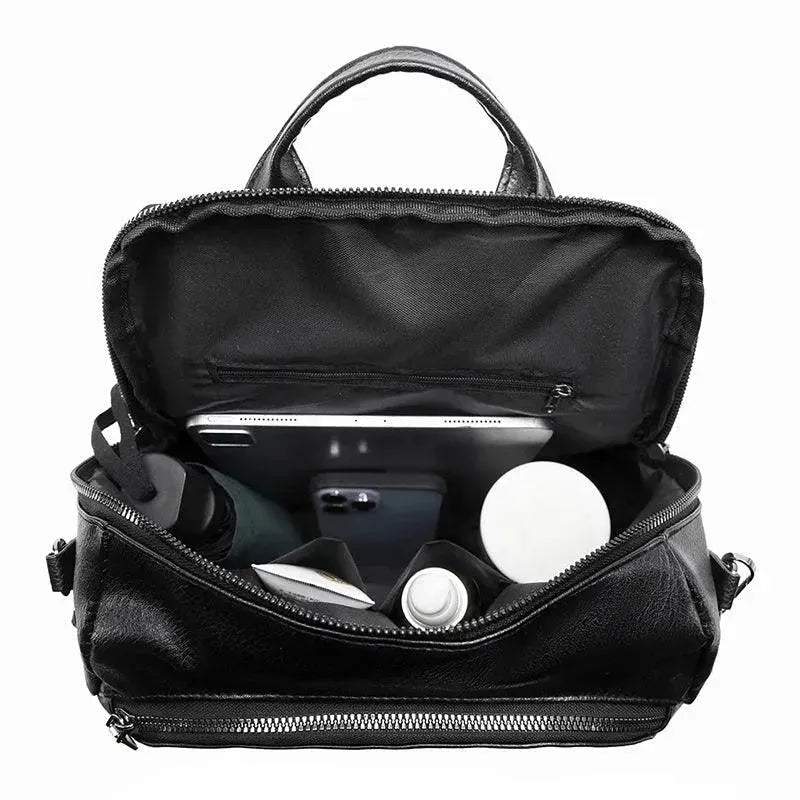 Vintage Style Women's Leather Backpack - Fashionable & Durable Travel Bag for Work, College & Daily Commute