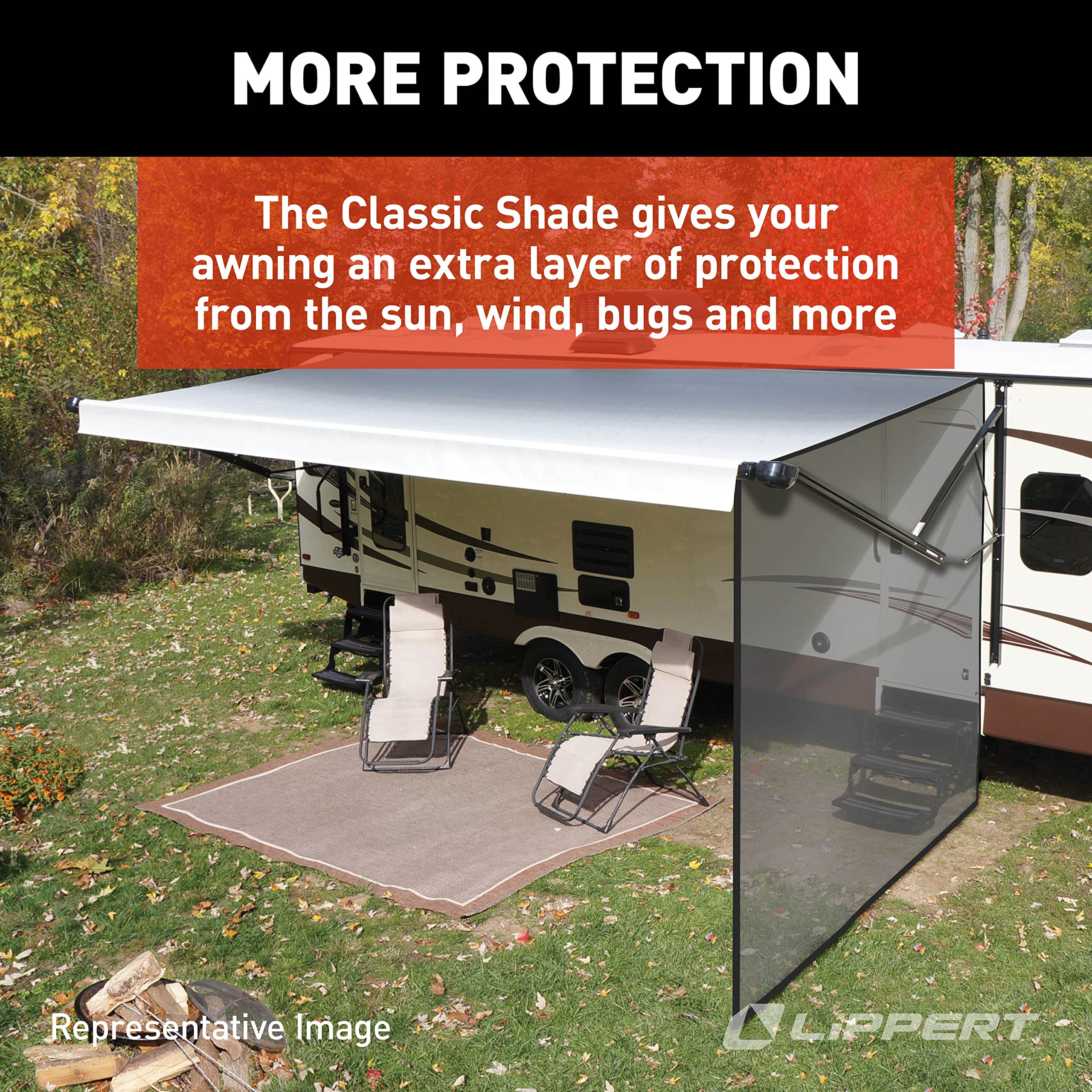 Solera Super Shade Side Panel for 5th Wheel, Travel Trailer & Motorhome RV Awnings - 8 Foot UV Protection Awning Accessory | Perfect for Camping, Outdoor Relaxation & Sun Shelter