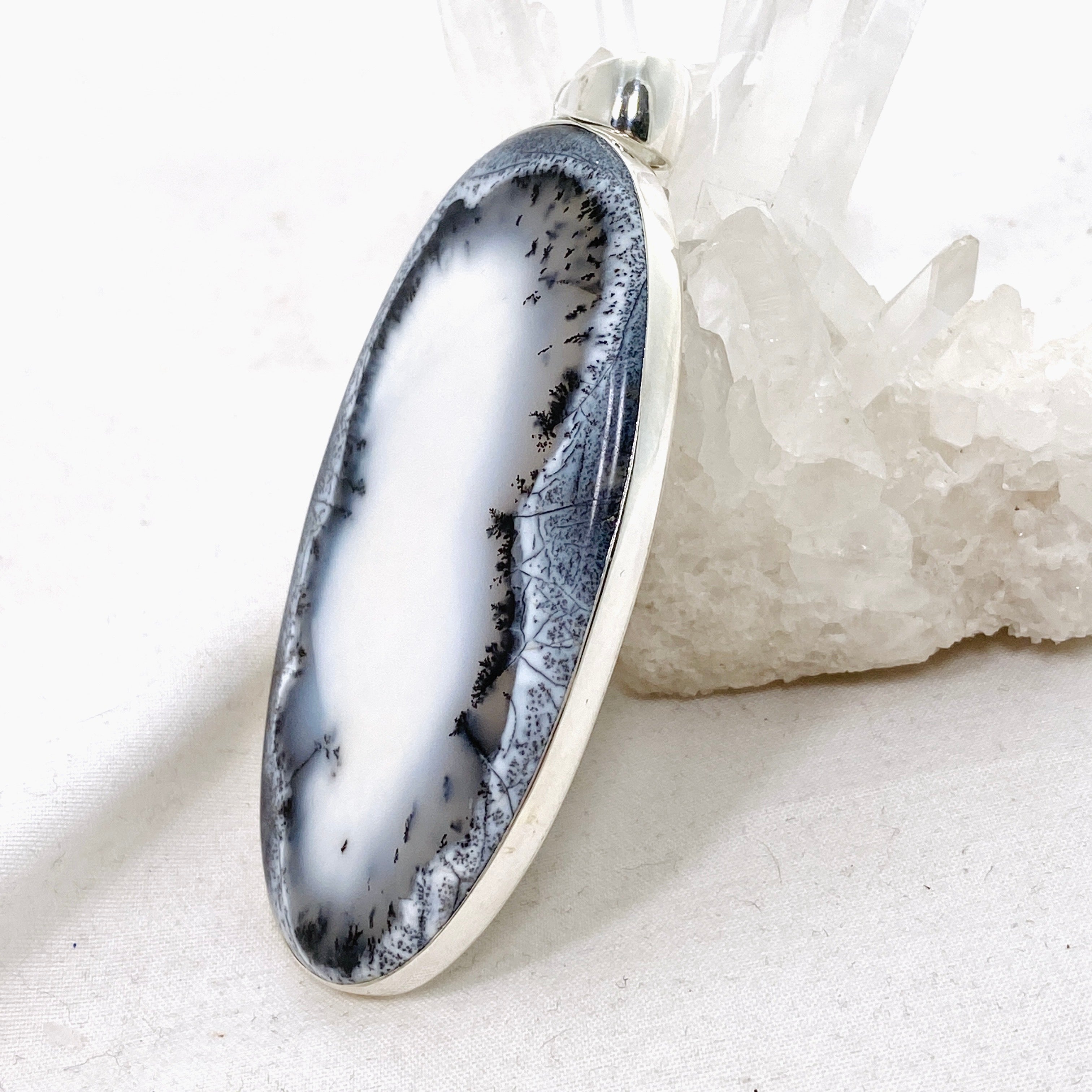 Dendritic Opal Oval Cabochon Pendant - Natural Gemstone Jewelry for Women - Perfect for Necklace Making & Gift Giving