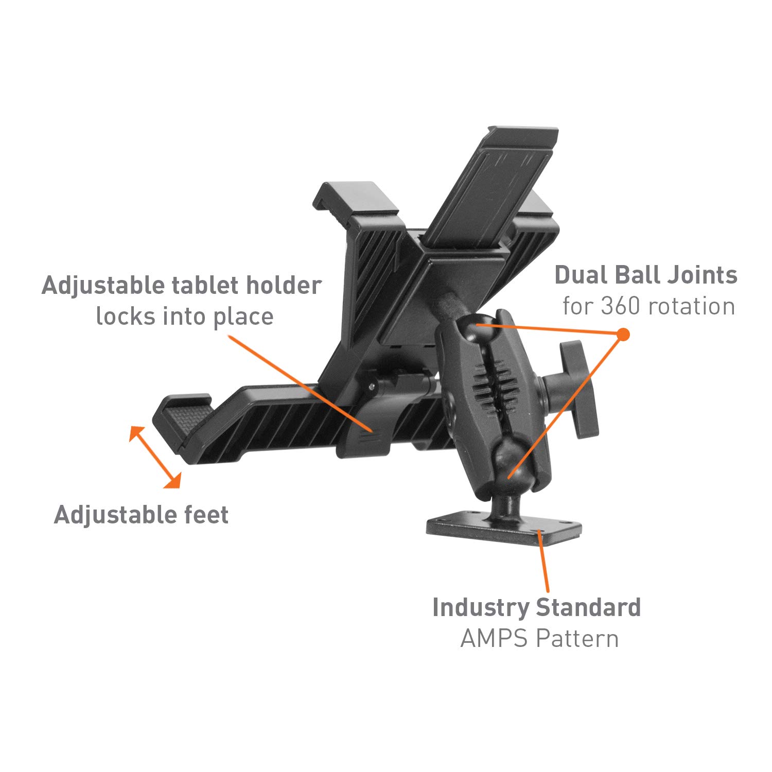 Heavy Duty iBolt TabDock AMPs Universal Tablet Mount for 7