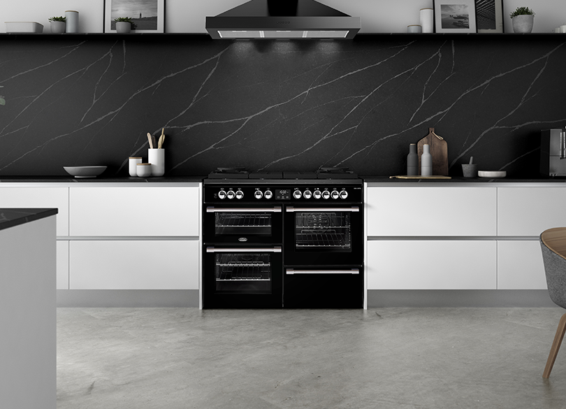 Belling BCC1100GTGB 110cm Deluxe Gas Through Glass Range Cooker - Premium Stainless Steel Built-in Oven for Modern Kitchens | Perfect for Baking, Roasting & Family Cooking
