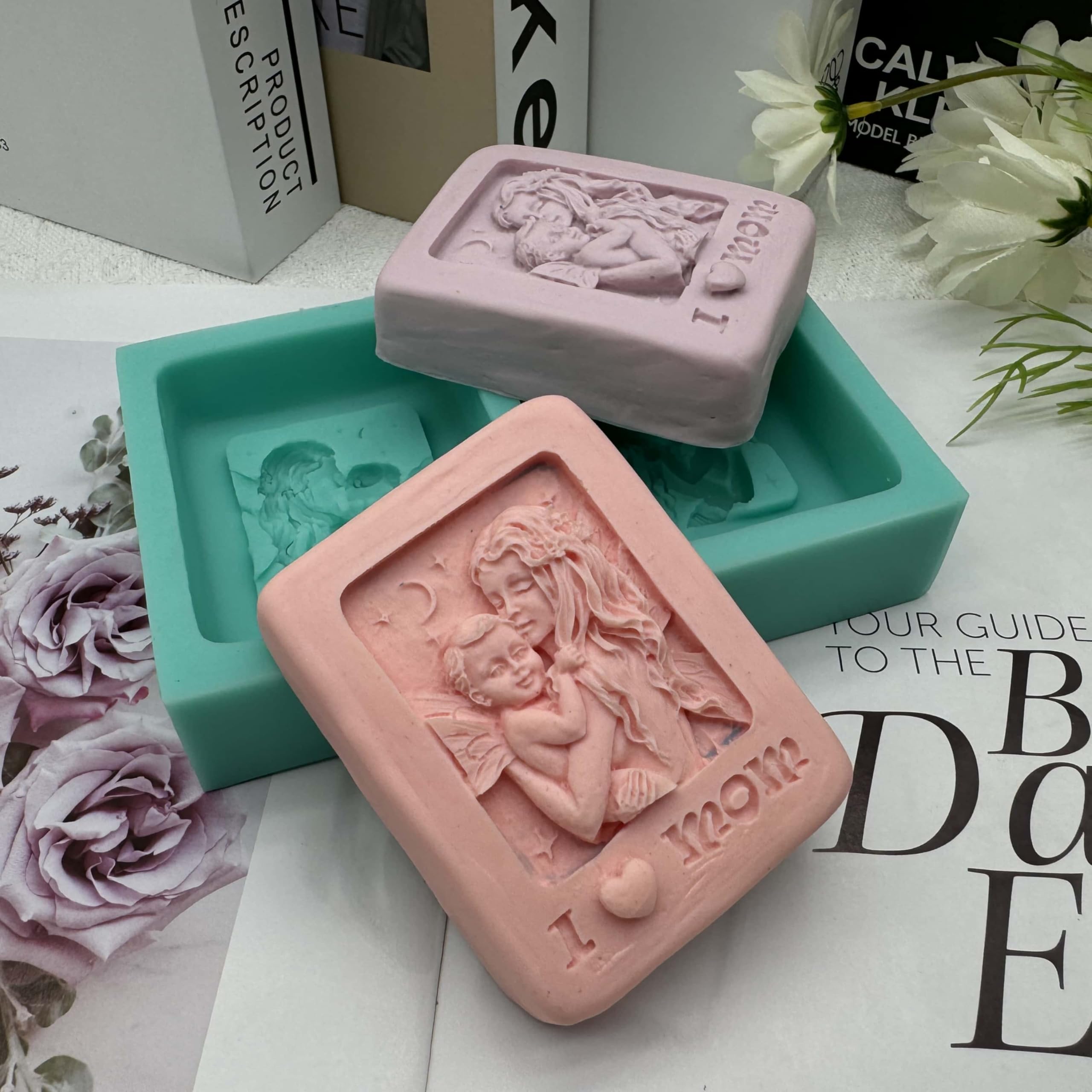 GreatMold DIY 'I Love Mom' 3D Silicone Soap Mold - Handmade Candle & Cake Decoration Mould for Mother's Day Gifts | Perfect for Soap Making, Candle Crafting, and Baking Decorations