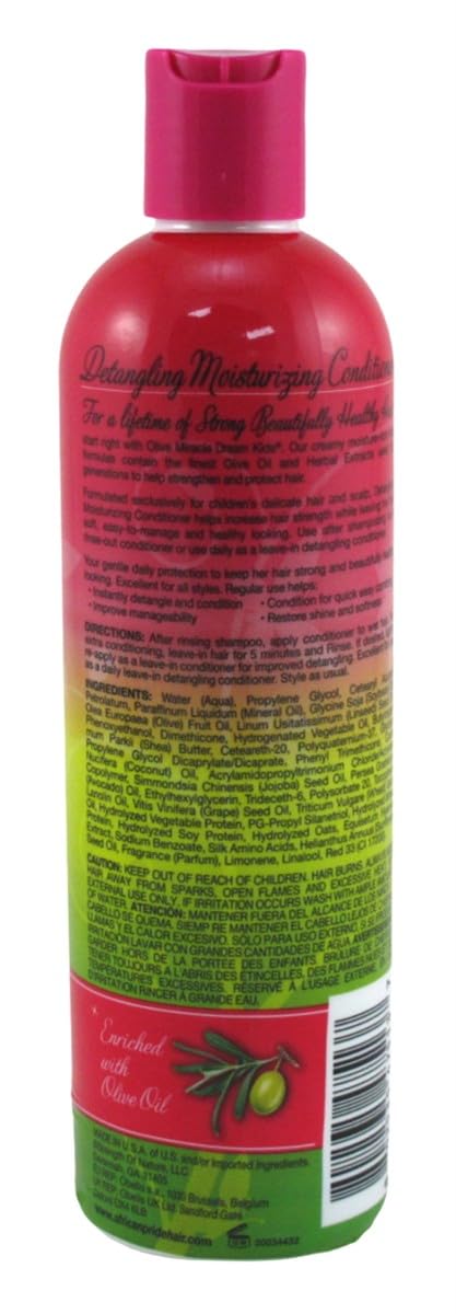 African Pride Olive Miracle Dream Kids Conditioner 12oz (6 Pack) - Hydrating & Detangling for Curly & Natural Hair - Perfect for Daily Use & After Swim Care