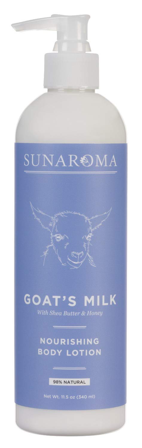 Sunaroma Goat's Milk Lotion 11.5oz (340ml) - Pack of 2 | Ultra Nourishing & Moisturizing Body Lotion for Dry Skin | Perfect for Daily Hydration, Winter Care & Sensitive Skin Relief