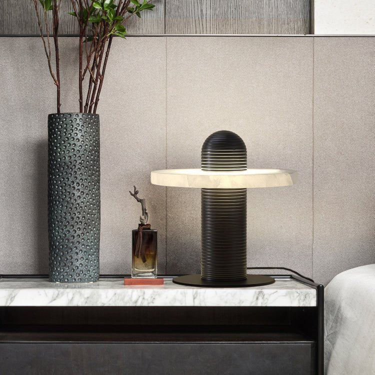 Alabaster Comet Table Lamp - Modern Bedside & Living Room Lighting for Home Decor | Nightstand, Office Desk, Dorm Room