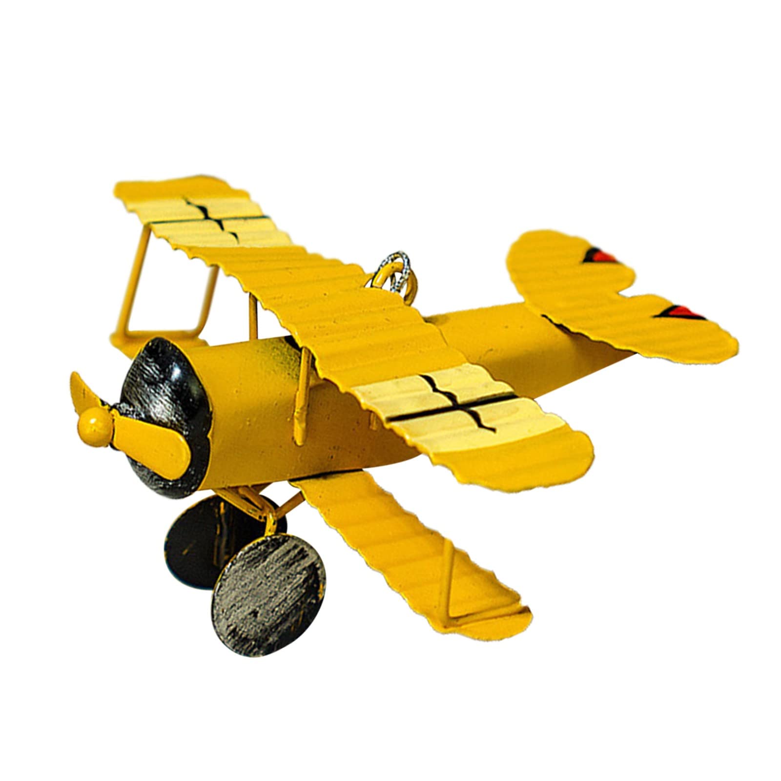 Vintage Mini Metal Biplane Model - Retro Aviation Aircraft Toy for Kids, Home Decor & Christmas Tree Ornament (White, One Size) | Perfect for Boys' Room Decor, Themed Parties & Collectible Gift Giving