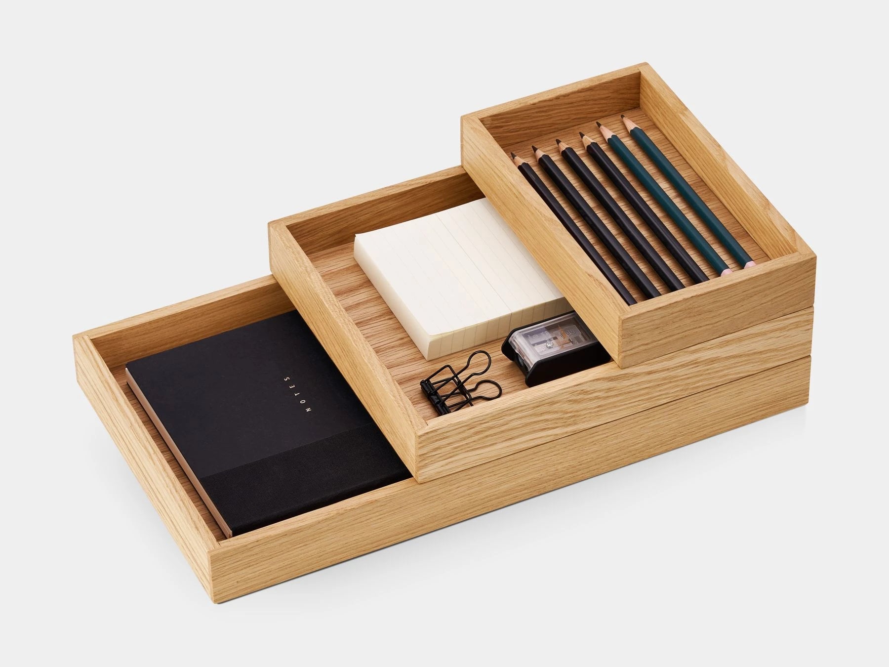 Premium Stackable Valet Trays Set - 3-Piece Organizer for Keys, Wallet & Jewelry | Perfect for Entryway, Dresser & Nightstand Organization