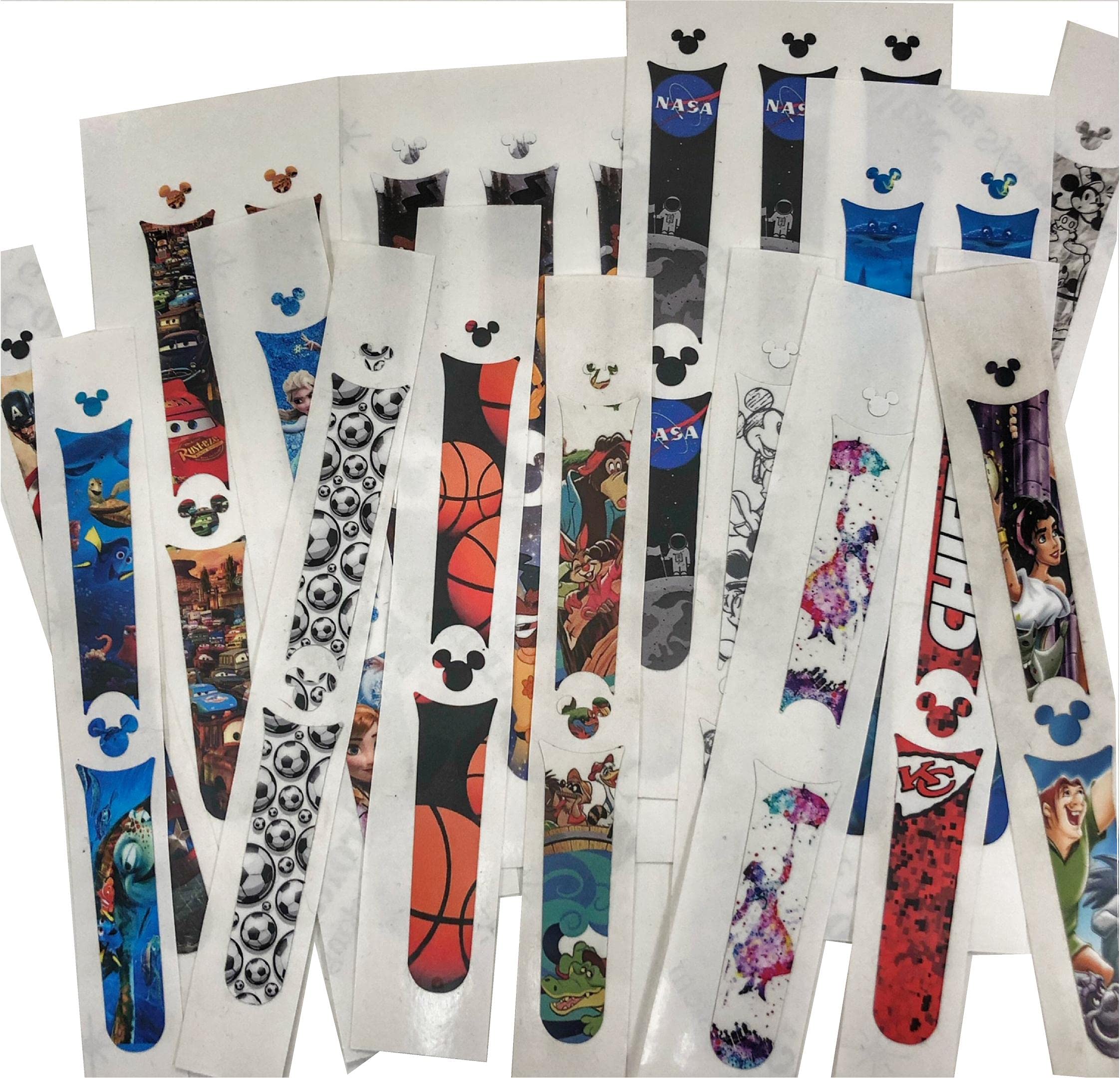 OVERSTOCK MagicBand 2 Vinyl Decal Wrap Skin - 25-Piece Mix Pack | Ready to Ship | Compatible with Disney MagicBand 2 | Customize Your Theme Park Experience