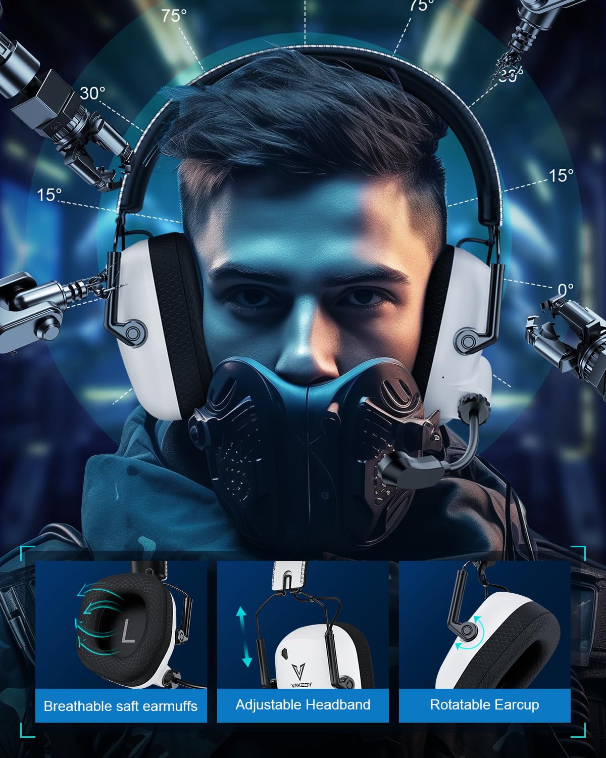 Wireless Gaming Headset for PC, PS5, PS4, Mac, Switch - 2.4GHz USB Dongle & Bluetooth 5.4 Headphones with Microphone, 50mm Driver, Stereo Sound, RGB Lighting, 50H Battery - Perfect for Online Gaming, Streaming & Virtual Meetings