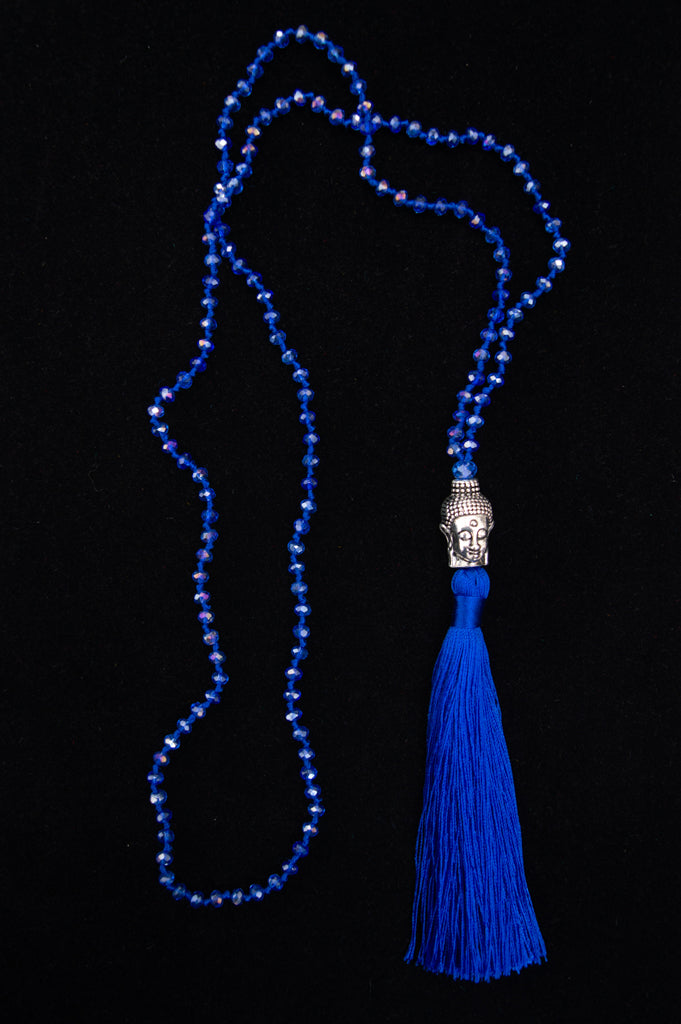 Buddha Necklace for Women - Cobalt Blue Pendant with Spiritual Meaning - Perfect for Meditation, Yoga & Mindful Living