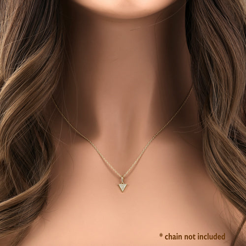 14K Yellow Gold Upside Down Triangle CZ Pendant Necklace - Elegant Cubic Zirconia Jewelry for Women, Perfect for Gifts, Parties & Everyday Wear