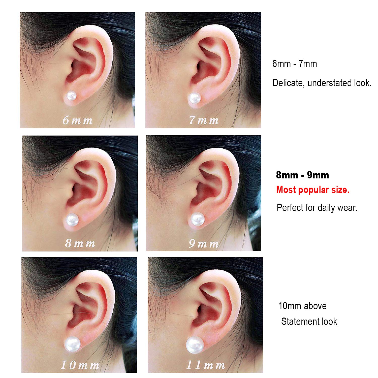 JORA Sterling Silver White Button Freshwater Pearl Stud Earrings for Women - Elegant Gift for Birthday, Anniversary & Special Occasions