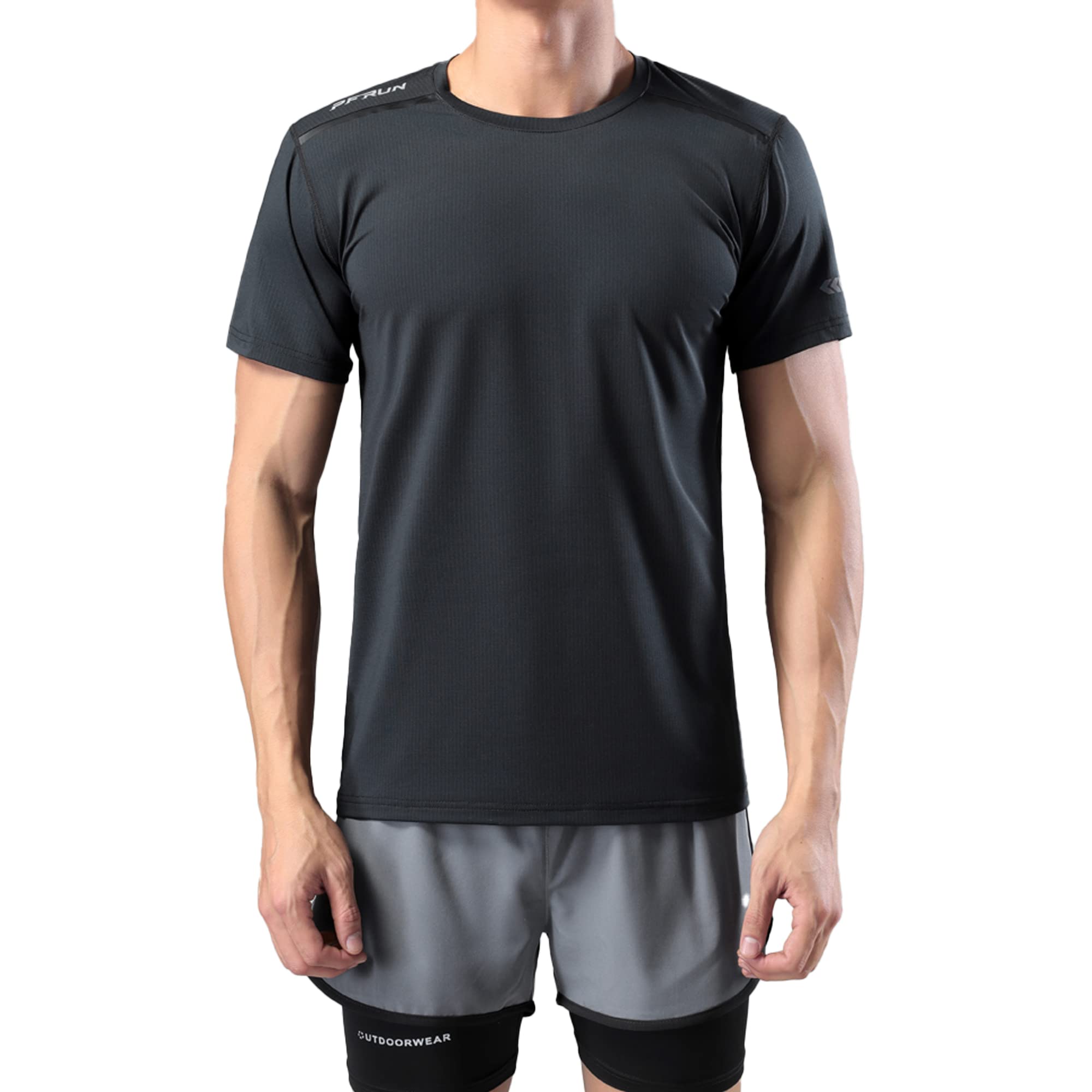 Men's Summer Slim Fit Moisture-Wicking Active Athletic Short Sleeve Crew T-Shirt - Lightweight Quick-Dry Workout Tee for Running, Gym & Outdoor Sports