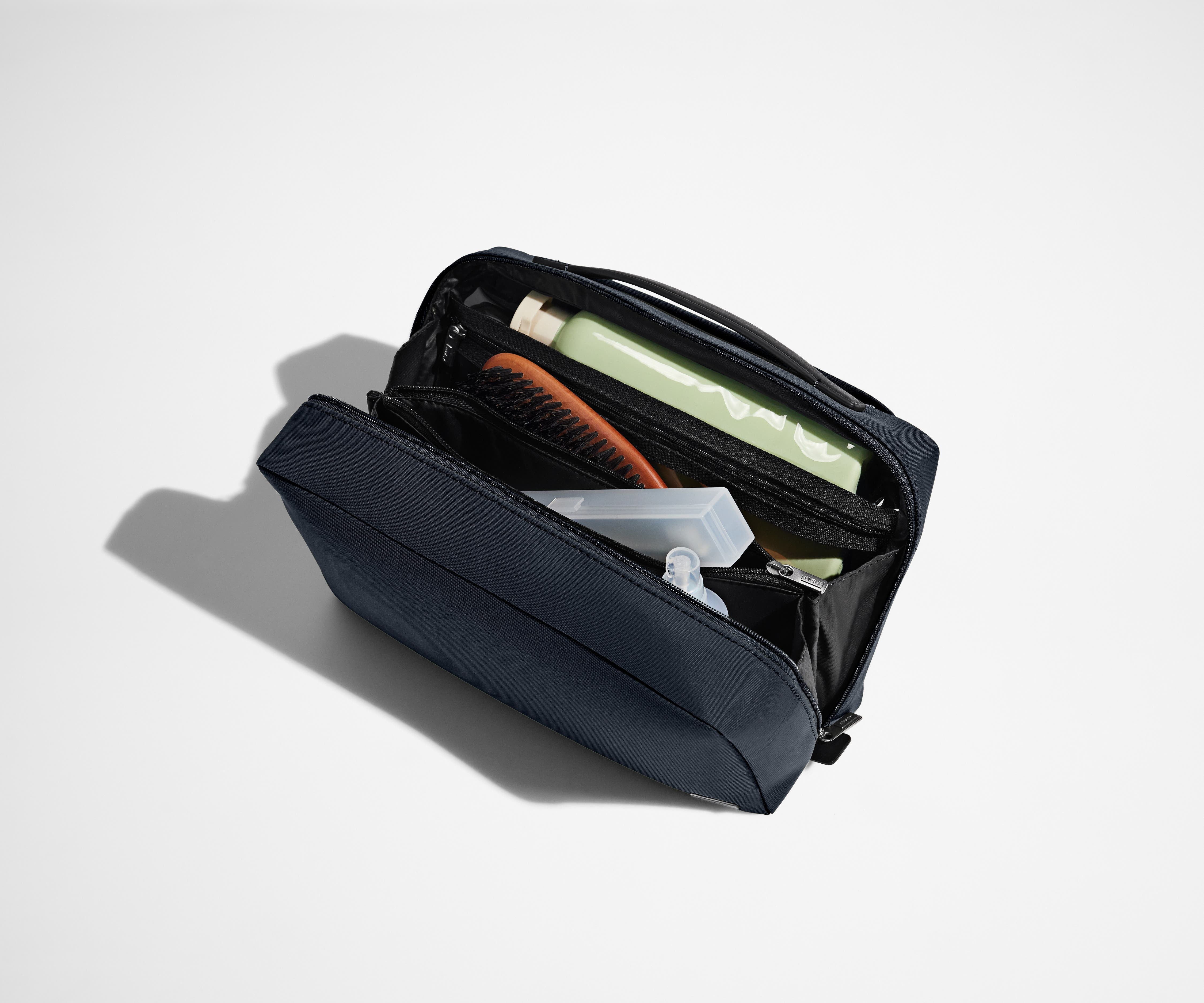 Premium Large Navy Blue Toiletry Bag for Travel - Waterproof Cosmetic Organizer with Hanging Hook for Bathroom, Gym & Weekend Getaways