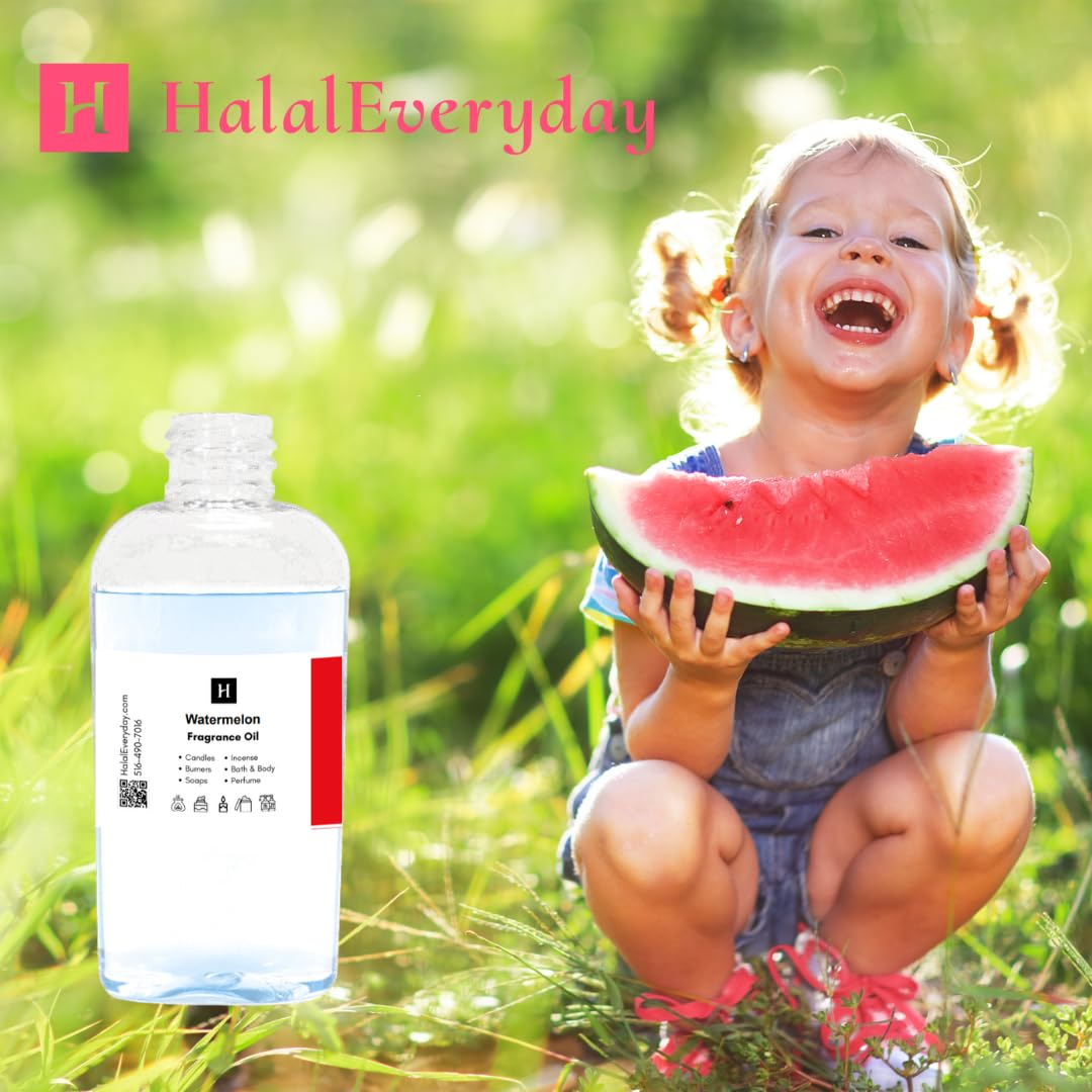 Halal-Certified Fragrance Oil for Soap Making, Candles, Body Oil & DIY - 100% Pure Watermelon Scent (4 oz) - Perfect for Aromatherapy, Home Scenting & Gift Making