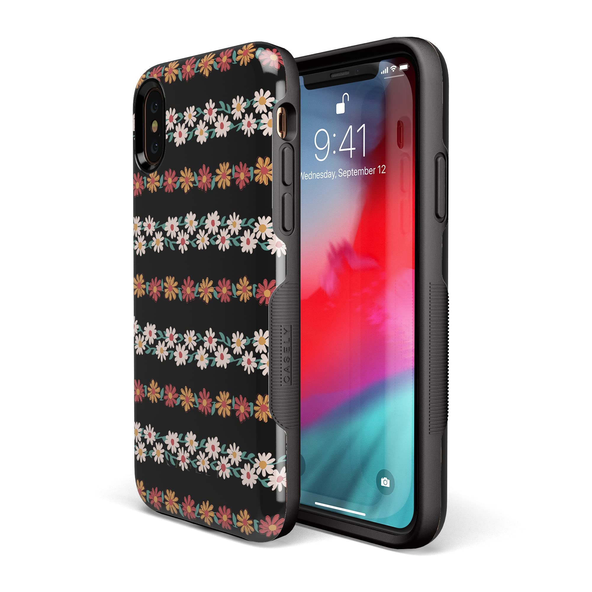 Casely iPhone X/XS Floral Case - Stylish Daisy Print Protective Cover for iPhone X/XS | Perfect for Everyday Use, Travel & Fashion Accessories