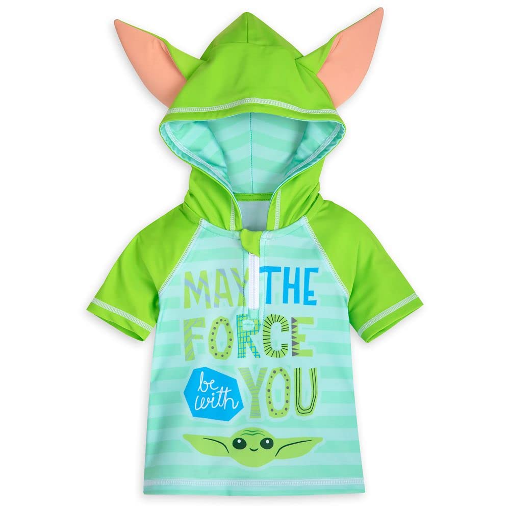 Star Wars The Child Baby Rash Guard - The Mandalorian Inspired UPF 50+ Sun Protection Swimwear for Infants & Toddlers - Perfect for Beach, Pool & Summer Outdoor Activities