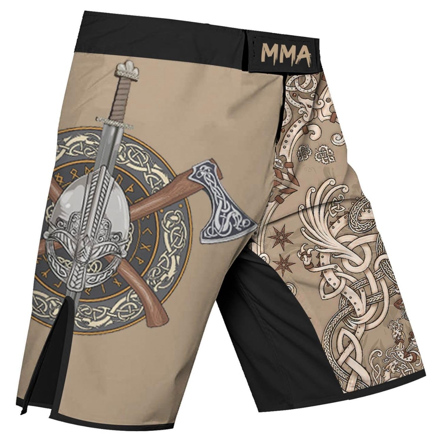 3D Viking Tattoo MMA Shorts for Men - Soft Compression Workout & Fight Shorts - Perfect Birthday Gift for Athletes & Fitness Enthusiasts - Ideal for Gym, MMA Training & Casual Wear