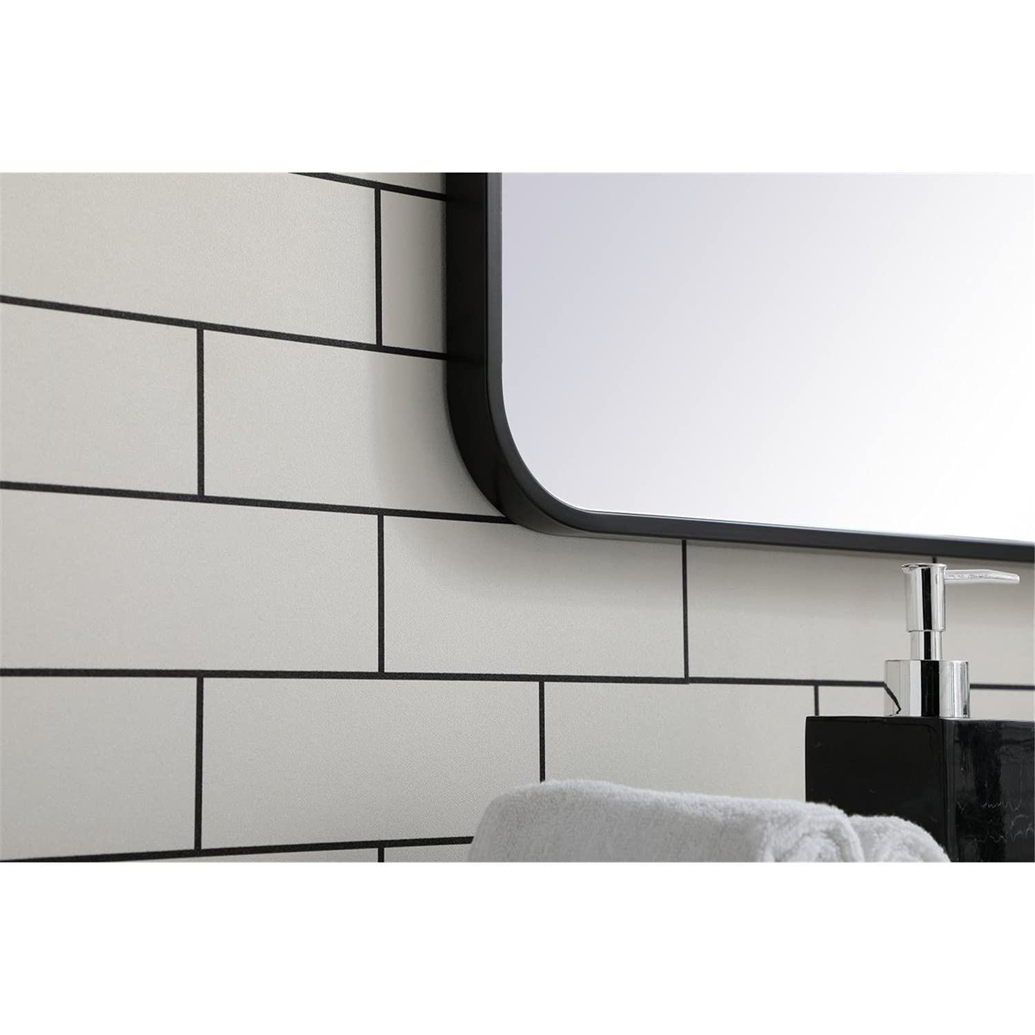 Elegant Black Metal Mirror 27x40 for Home Decor