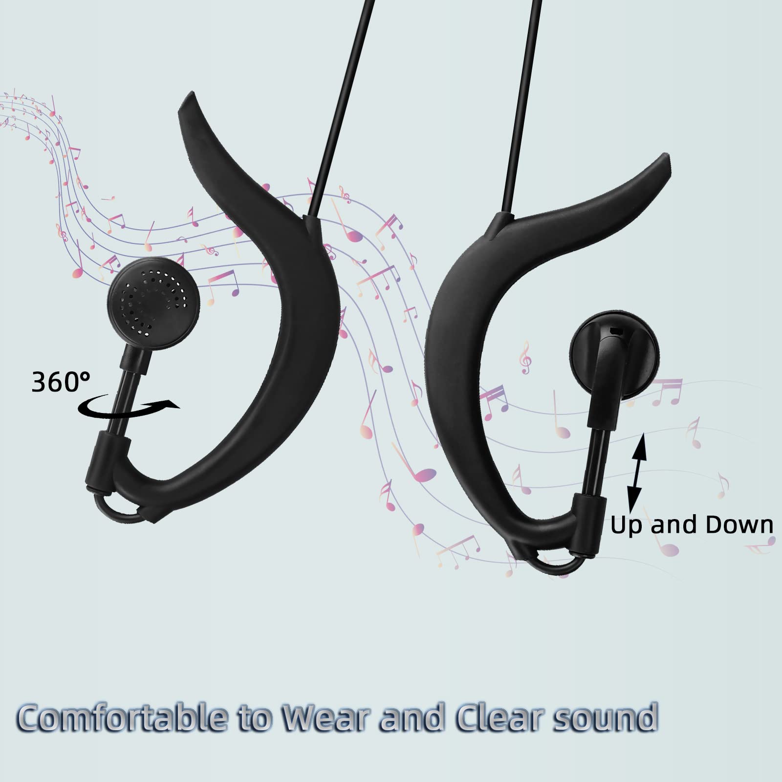 Retevis R111 Walkie Talkie Headset with PTT Mic - Adjustable Volume, Compatible with Motorola CP040 DP1400 GP300 GP68 GP88 GP2000 & HYT TC-500 TC-600 Radios (1 Pack) - Ideal for Security, Construction, and Event Staff Communication