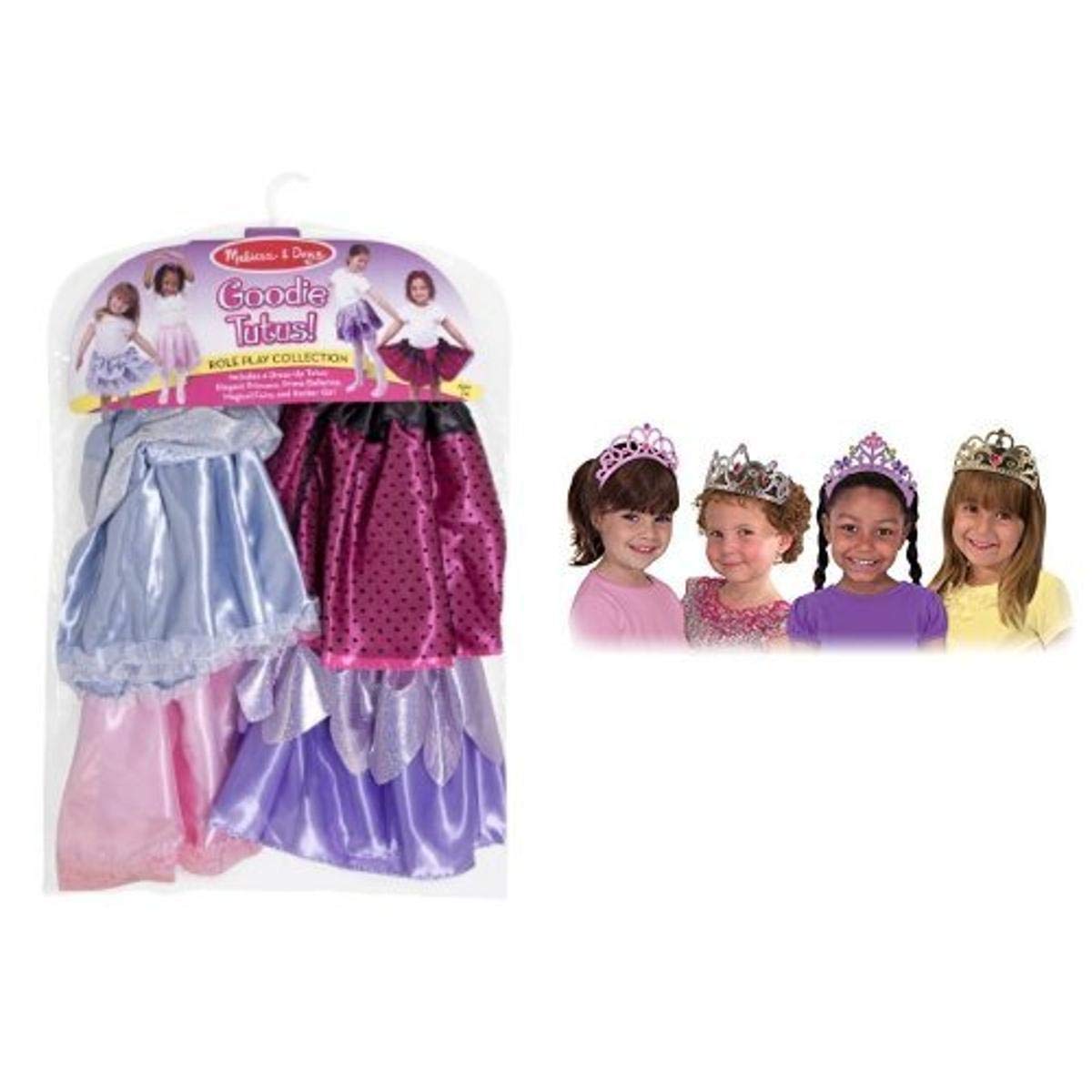 Melissa & Doug Goodie Tutu & Tiara Dress-Up Set for Girls - Princess Pretend Play Costume with Tutu Skirt, Crown & Wand - Perfect for Birthday Parties, Dress-Up Games & Role Play