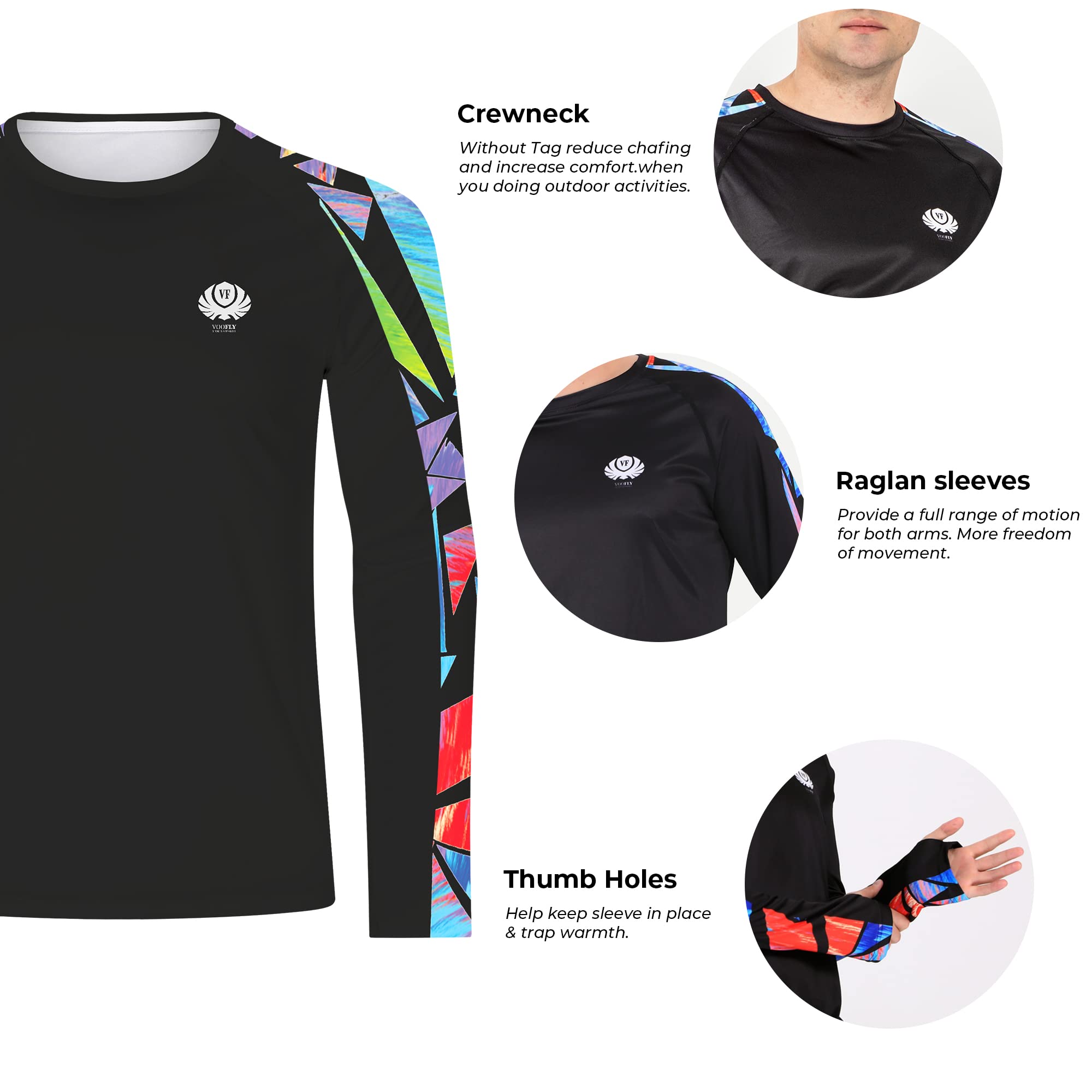 Men's UPF 50+ Sun Protection Shirt - Lightweight Long Sleeve UV Shirt with Stylish Print for Fishing, Hiking & Running - Perfect for Outdoor Adventures and Summer Activities