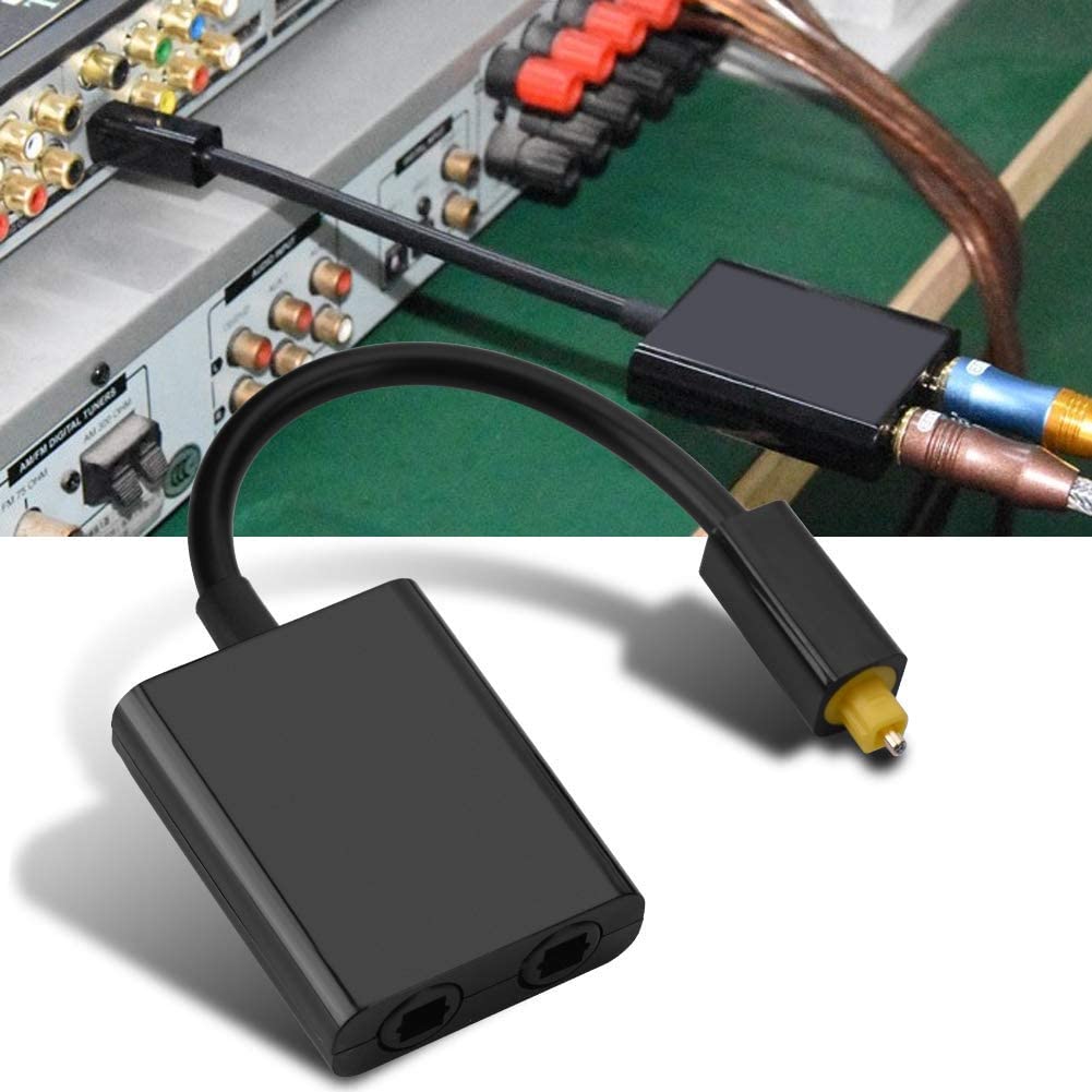 1x2 Digital Fiber Optical Audio Splitter - Toslink Cable with 1 Input & 2 Outputs - High-Speed Optical SPDIF Splitter for Home Theater, Gaming Consoles (PS4/PS5/Xbox), TV Box & Audio Systems - Perfect for Multi-Room Audio Setup & Surround Sound Enhancement