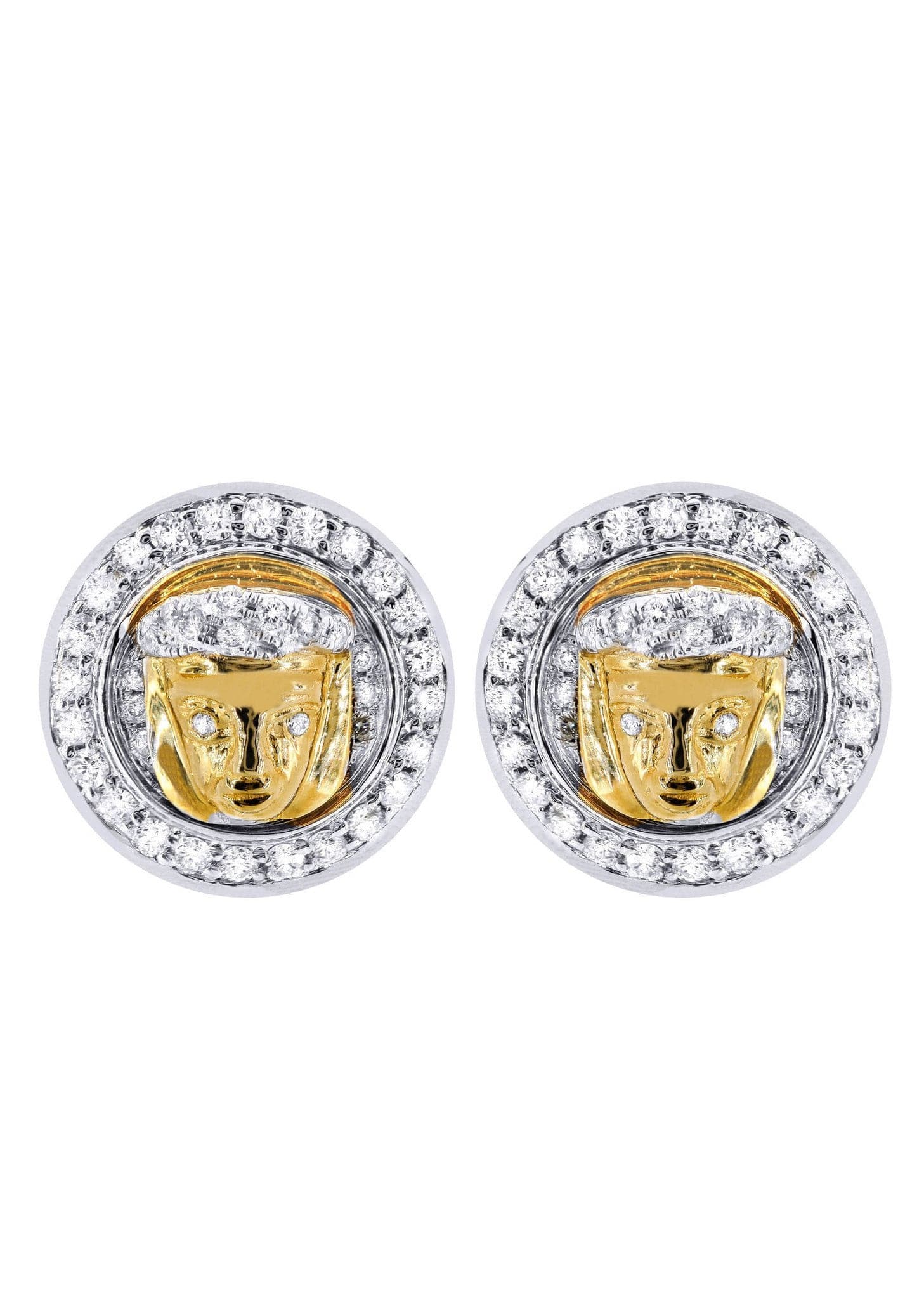 14K Yellow Gold Diamond Earrings for Men - 0.84 Carat Stud Earrings | Perfect for Gifts, Weddings & Special Occasions