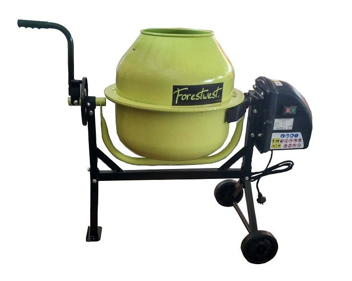 Forestwest 70L Portable Cement Mixer 220W Electric Concrete Mixer BM685 - Perfect for DIY Projects, Construction Sites, and Home Renovations