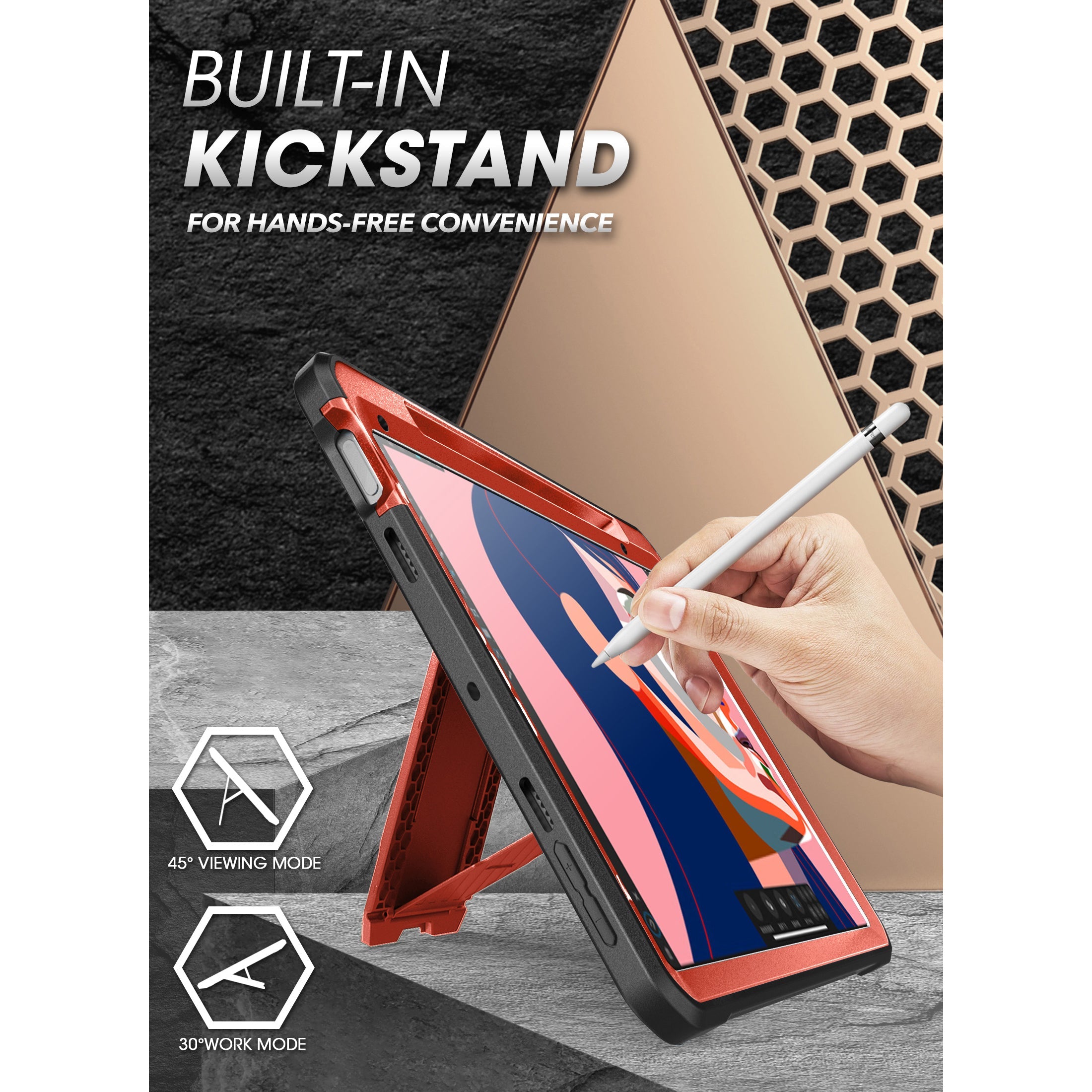 iPad Mini 6 Case - Unicorn Beetle PRO Shockproof Rugged Cover with Built-in Screen Protector | Open Box Metallic Red | Perfect for Outdoor Adventures, Travel & Daily Protection