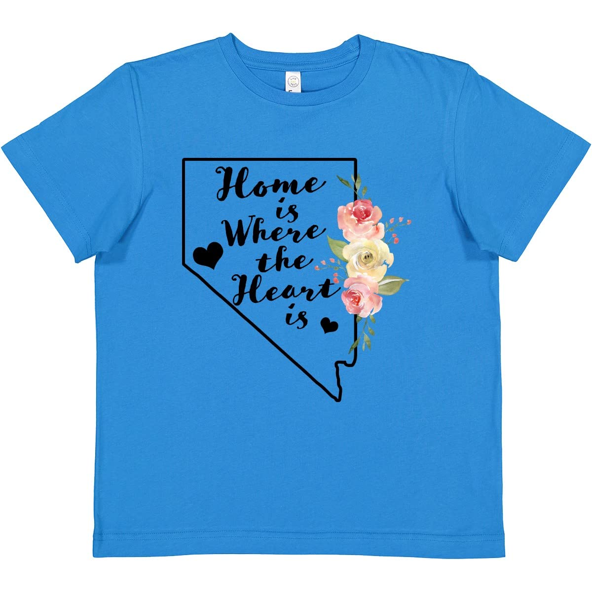 Inktastic Nevada Home is Where The Heart is Watercolor Print Women's T-Shirt - Comfortable Casual Tee for Everyday Wear, Travel & Gifts