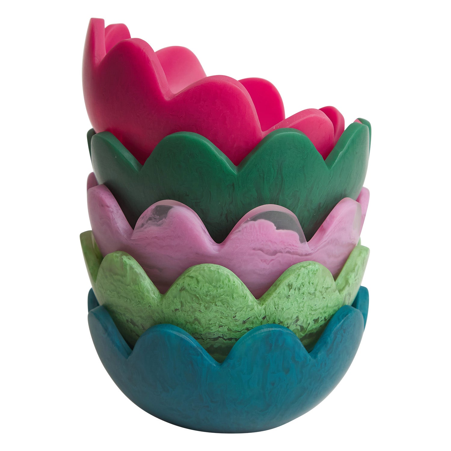 Petal Bowl - Fuchsia Pink Ceramic Serving Bowl for Salads, Fruits & Desserts | Elegant Home Dining & Party Tableware