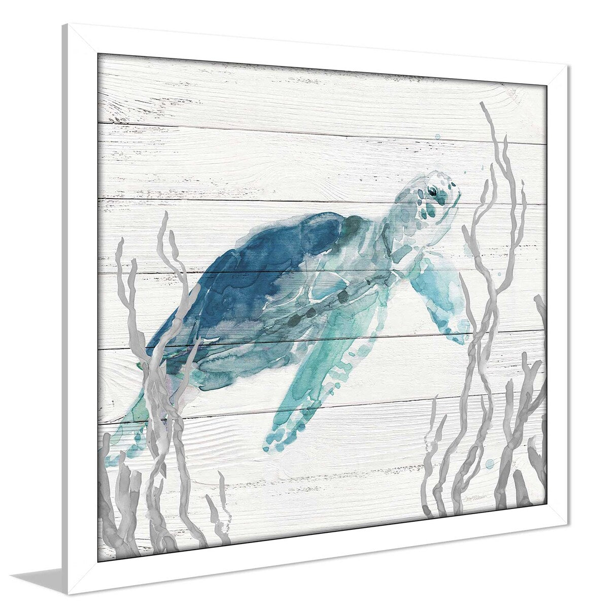 Carol Robinson Aqua Turtle I Print on Acrylic - Vibrant Underwater Art for Home & Office Decor | Perfect for Living Room, Bedroom, or Office Wall Art