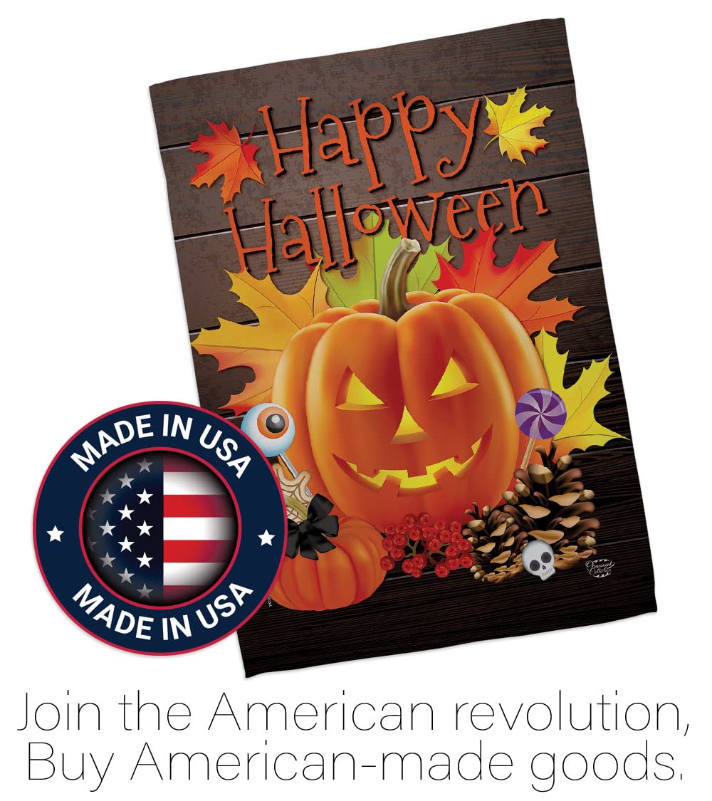 Spooky Halloween Pumpkin Garden Flag - Fall Witch Decor for Yard & Home