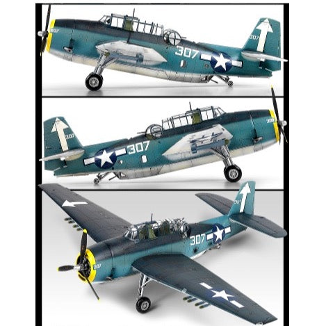 1/48 Scale TBM-3 Avenger Model Kit - USS Bunker Hill WWII Aircraft - Detailed Plastic Model for Collectors & Hobbyists - Perfect for Display, Military History Enthusiasts & Scale Model Building Projects