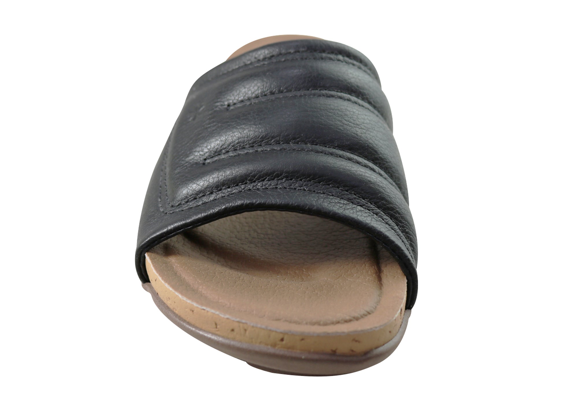 Women's Comfort Leather Slides Sandals - Soft & Breathable Face Fresco Design - Made in Brazil - Perfect for Beach, Pool & Summer Casual Wear