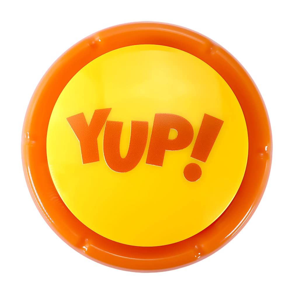 Talkie Toys Yup Button - Funny Talking Button with 10 Hilarious Sayings | Novelty Gag Gift for Parties, Office Pranks & Family Fun