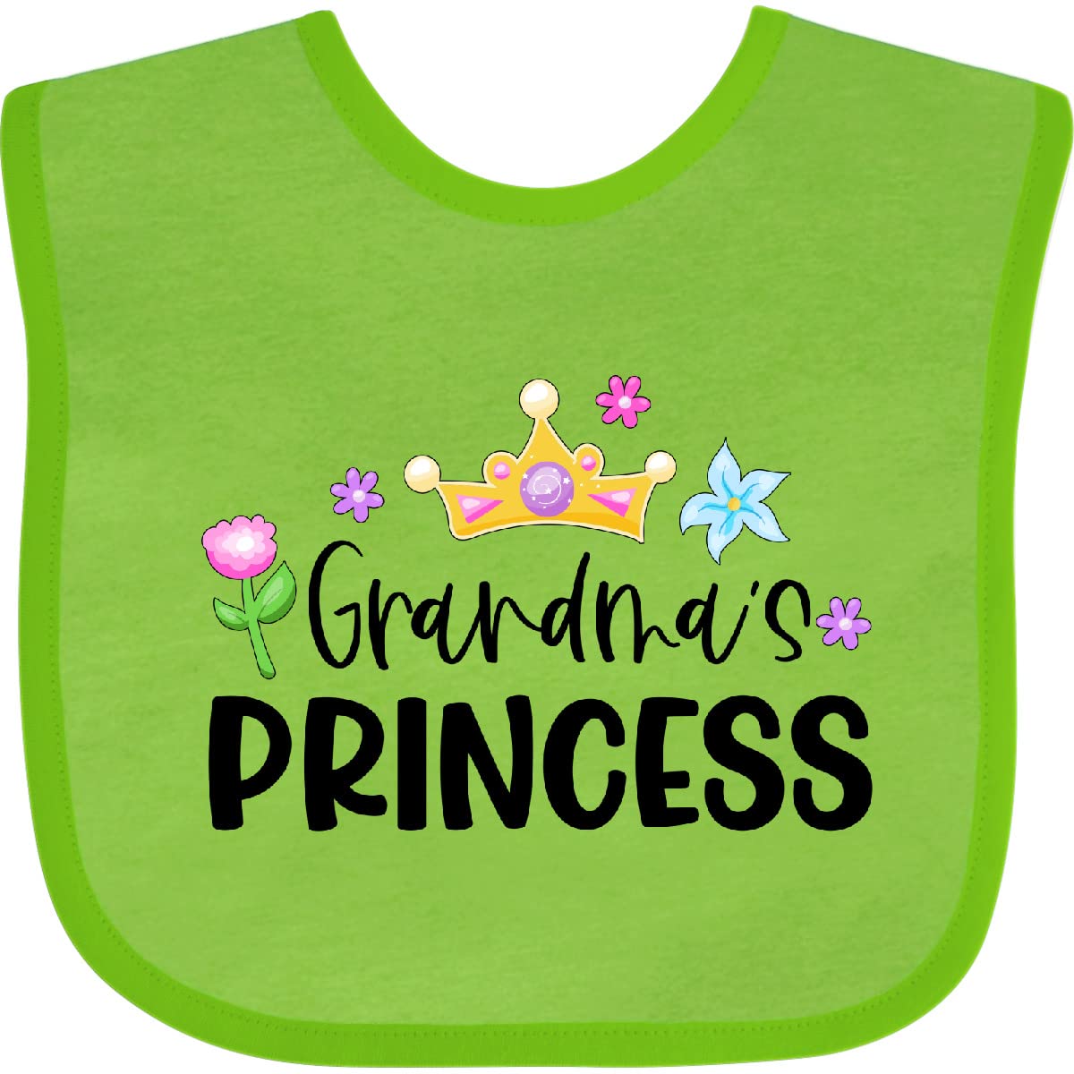 Grandma's Princess Crown Baby Bib - Floral Design for Infants