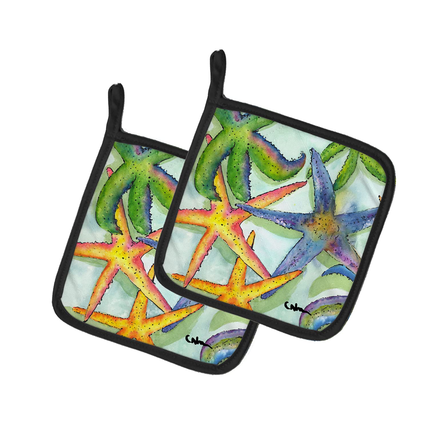 Starfish Pair of Heat Resistant Pot Holders Set - 7.5