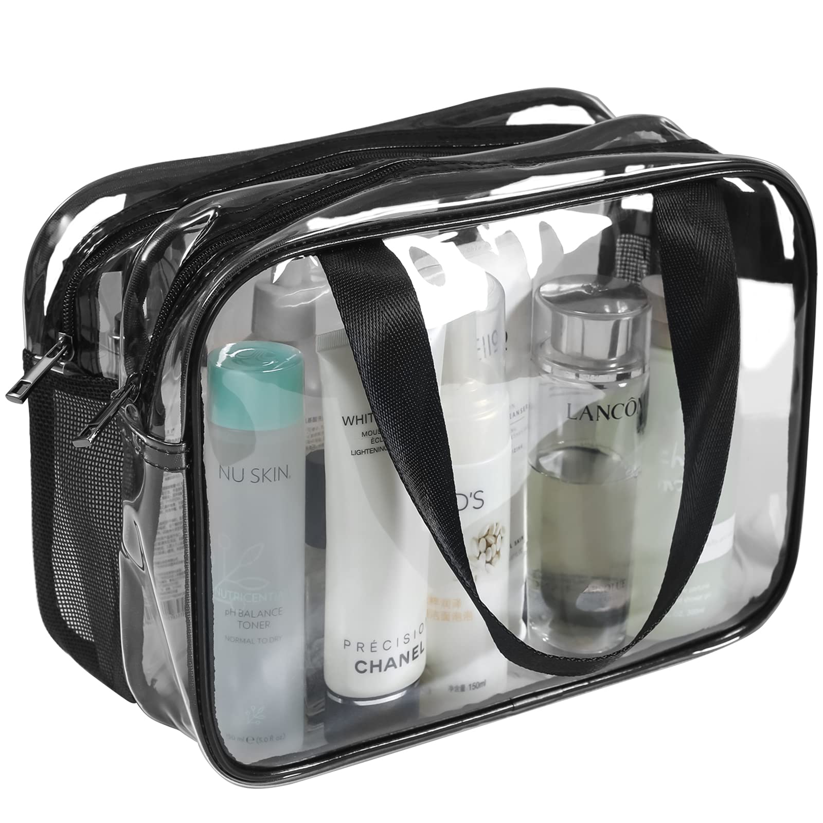 Clear Toiletry Bag for Women & Men - Large Waterproof Travel Makeup Bag with Drain Holes | TSA Approved Transparent Cosmetic Organizer for Airports, Gym, Beach & Vacation Essentials