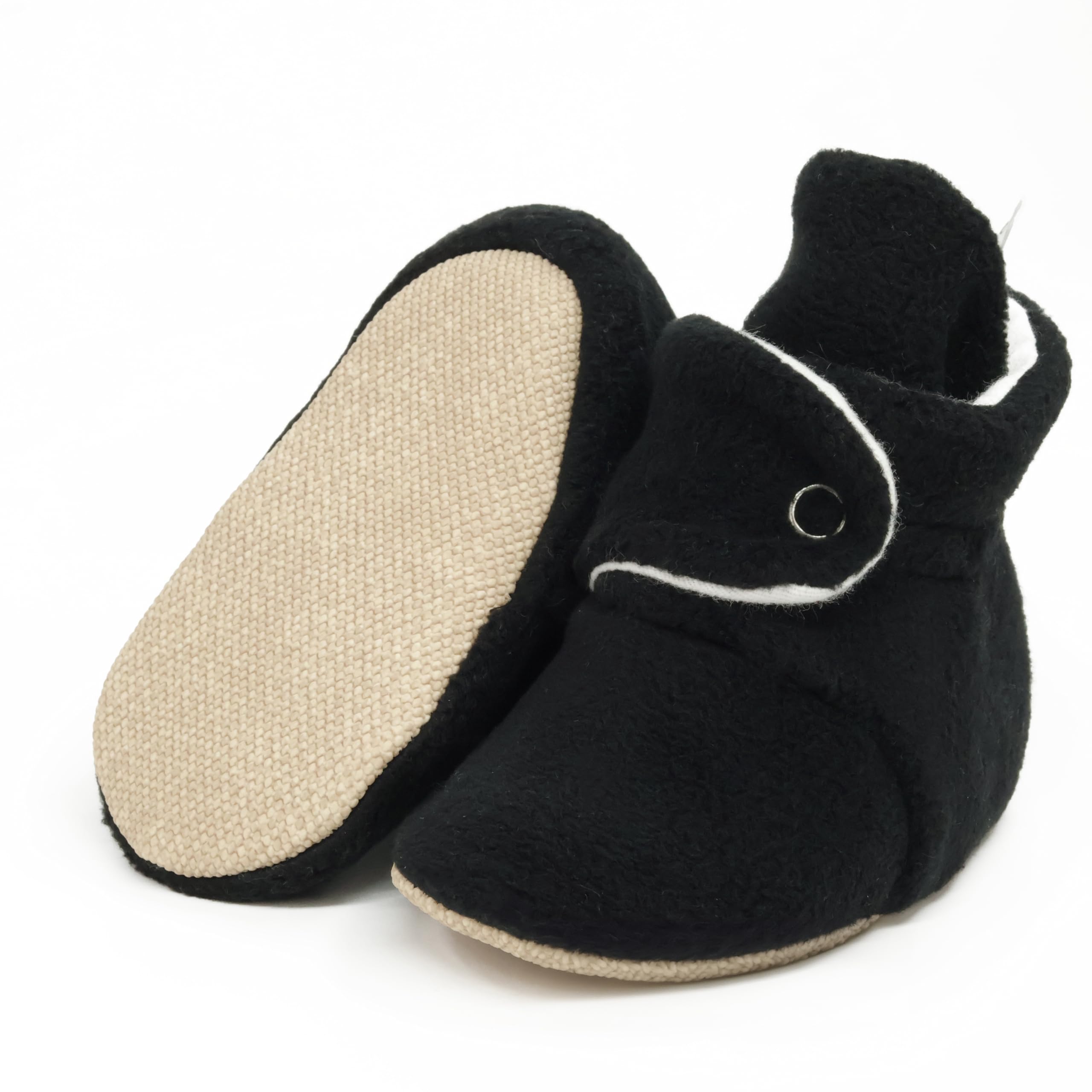 Ella Bonna Fleece Baby Booties - Warm Organic Infant Socks for Newborns & Toddlers - Soft Winter Footwear for Indoor & Outdoor Use