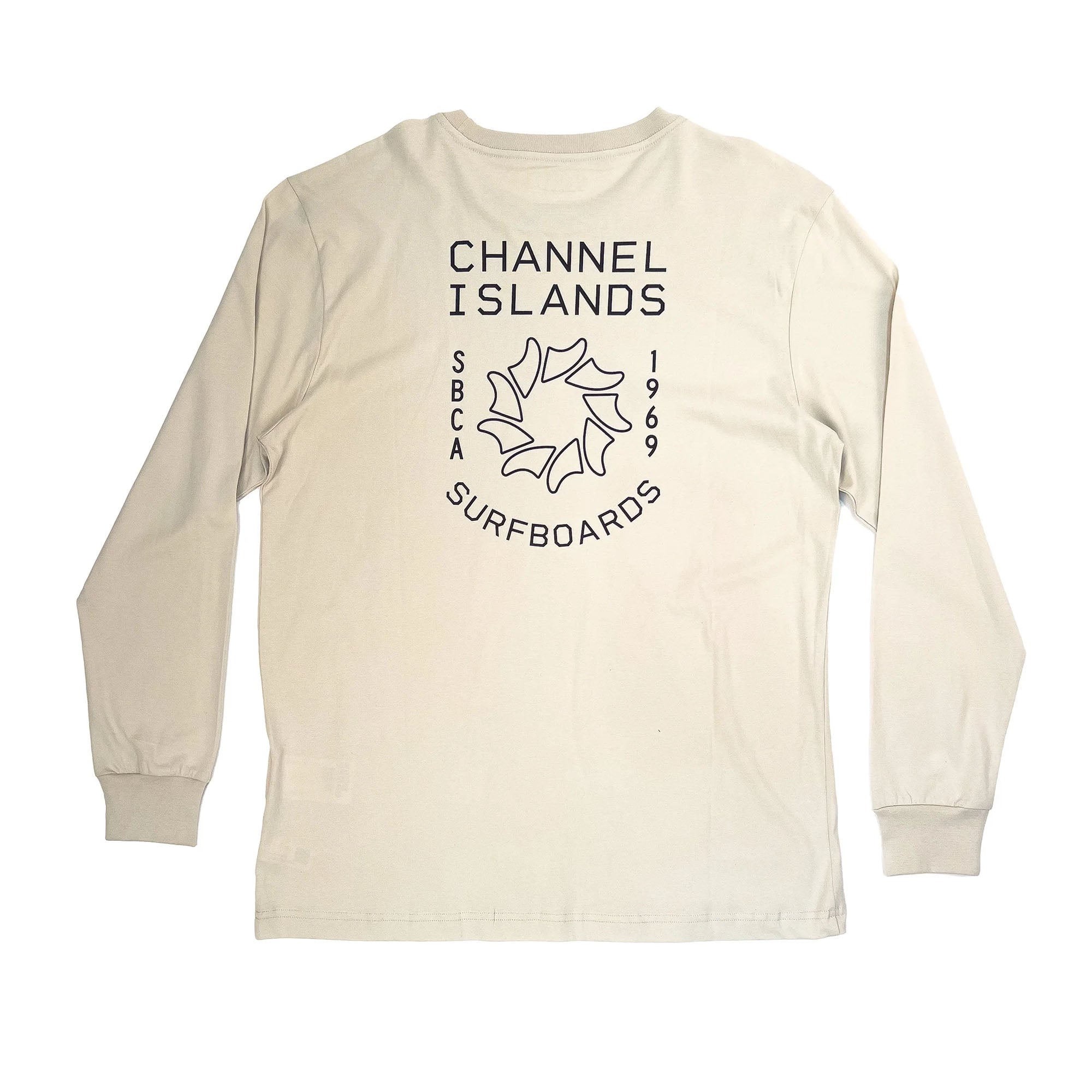 Channel Islands Spin Fin Crew Youth Boys Long Sleeve Shirt - Off White - Surfing, Skateboarding & Casual Wear for Active Kids