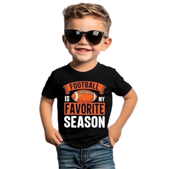 Boys & Girls Game Day T-Shirt - Baseball Football Toddler Tee for Kids 2-6T - Cute Printed Casual Top for Sports Events & Playdates