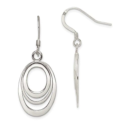 925 Sterling Silver Oval Dangle Earrings for Women - Elegant Indian Style Jewelry - Perfect for Weddings, Parties & Ethnic Fashion Outfits