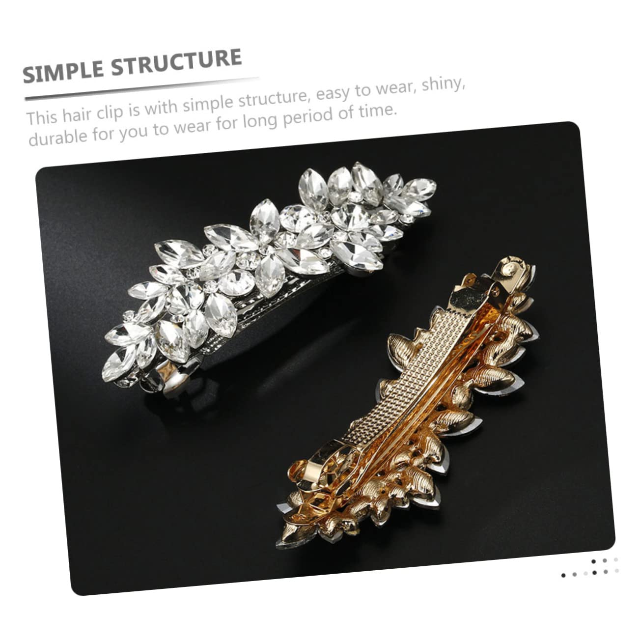 FOMIYES Rhinestone Hair Barrettes for Women & Girls - Elegant Metal Spring Hair Clips Fashion Accessories for Party, Wedding & Daily Wear