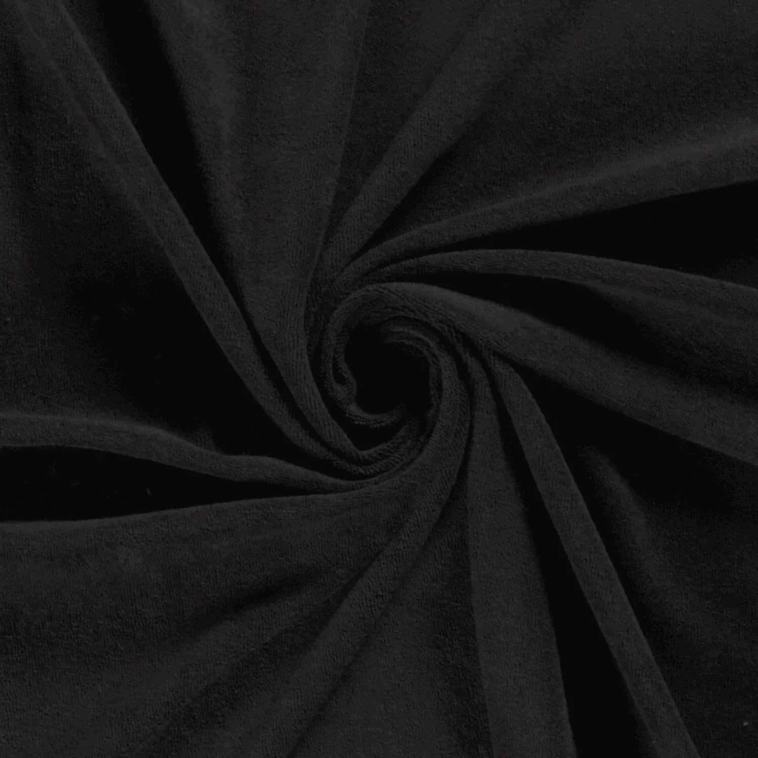 Premium Cotton Blend Stretch Terry Toweling - Soft & Absorbent Black Bath Towel for Spa, Gym & Luxury Home Use