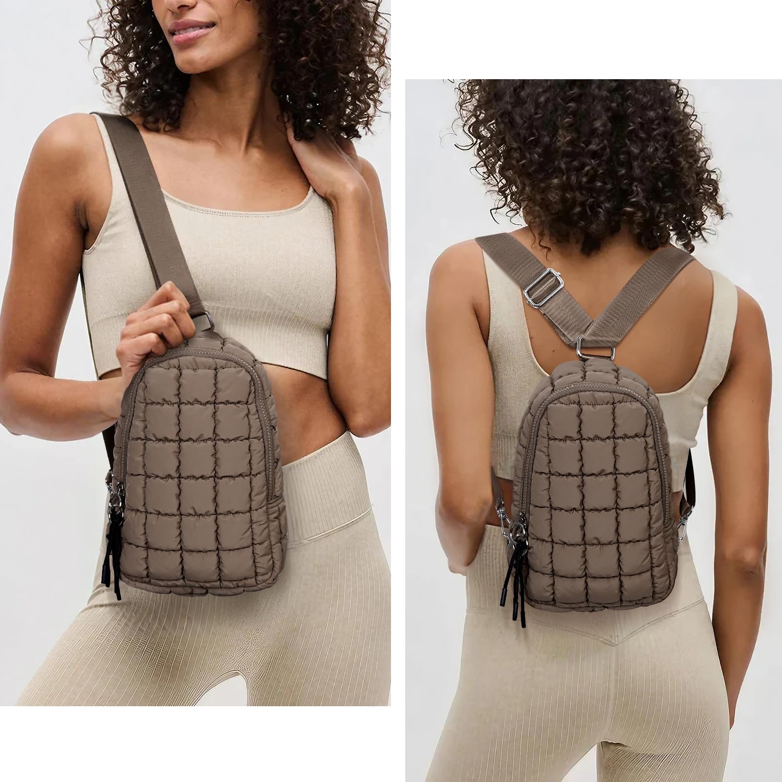 YFGBCX Quilted Puffer Sling Bag for Women - Stylish Crossbody Purse, Fanny Pack & Chest Bag - Perfect for Travel, Shopping & Daily Use
